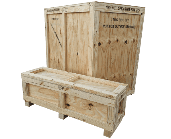 Custom wooden shipping crates in different sizes