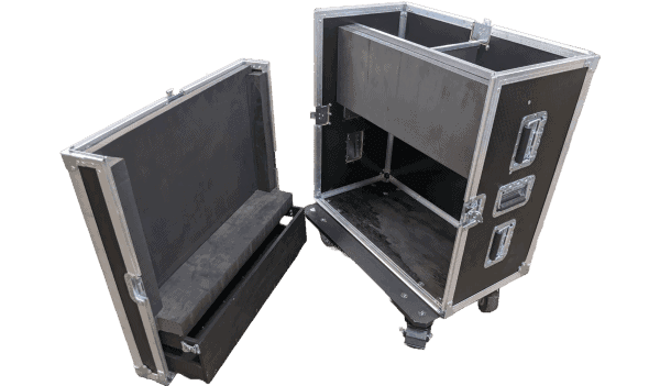 An open rack case with removable covers