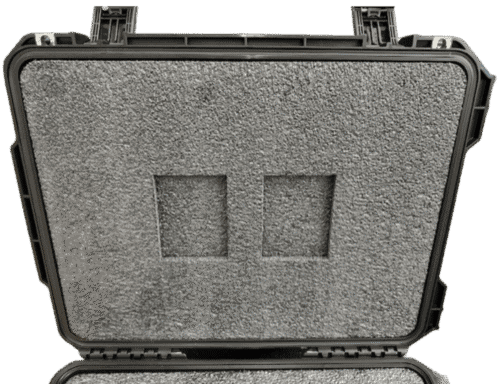 Fitted protective foam in the lid of an equipment case