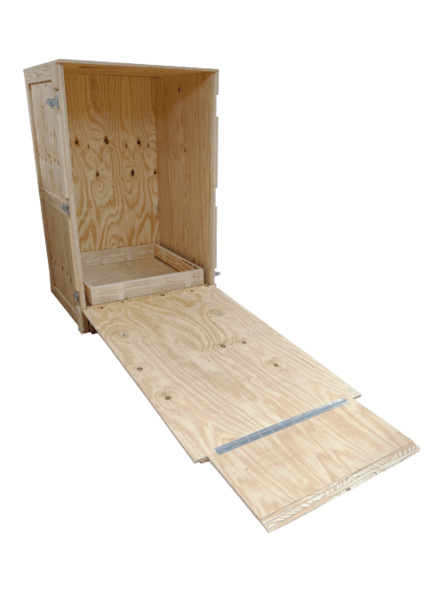 Wooden crate with ramp