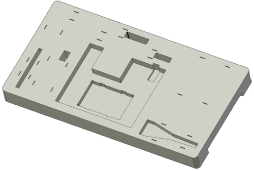 3D model of custom foam showing the "no glue" marks