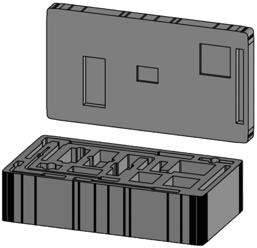 3D model of custom foam for Pelican case original case 1 of 3